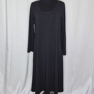 Bryn Walker Black Bamboo/Organic Cotton Scoop Neck Long Sleeve Maxi Dress - Sz S